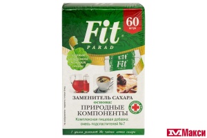 ЗАМЕНИТЕЛЬ САХАРА "FIT PARAD" №7 НА ОСНОВЕ ЭРИТРИТОЛА 60ШТ (ПИТЭКО)