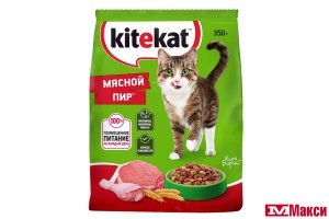 КОРМ ДЛЯ КОШЕК СУХОЙ "КИТИКЕТ" 350Г ПАКЕТ(мясной пир)