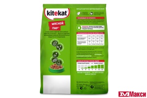 КОРМ ДЛЯ КОШЕК СУХОЙ "КИТИКЕТ" 350Г ПАКЕТ(мясной пир)