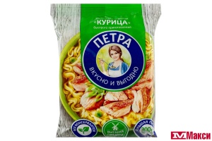 ВЕРМИШЕЛЬ БЫСТРОГО ПРИГОТОВЛЕНИЯ "ПЕТРА" В АССОРТИМЕНТЕ 50Г (РОЛЛТОН)(куриный)