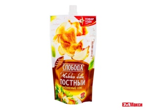 СОУС МАЙОНЕЗНЫЙ "СЛОБОДА" ПОСТНЫЙ 56% 200МЛ ПАКЕТ