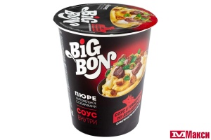 ПЮРЕ КАРТОФЕЛЬНОЕ БЫСТРОГО ПРИГОТОВЛЕНИЯ "БИГ БОН" 60Г(с сухариками + соус с говядиной)