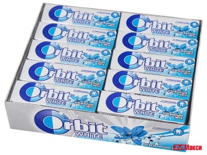 ЖЕВАТЕЛЬНАЯ РЕЗИНКА "ORBIT" БЕЛОСНЕЖНЫЙ ПОДУШЕЧКИ 13,6Г (РИГЛИ)(освежающая мята)