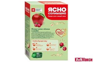 ХЛОПЬЯ ОВСЯНЫЕ "ЯСНО СОЛНЫШКО" С ЯБЛОКОМ И КЛЮКВОЙ 300Г