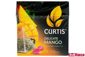 ЧАЙ "CURTIS" DELICATE MANGO ЗЕЛЕНЫЙ СО ВКУСОМ МАНГО 20 ПАКЕТИКОВ-ПИРАМИДОК С ЯРЛЫЧКАМИ (МАЙ)