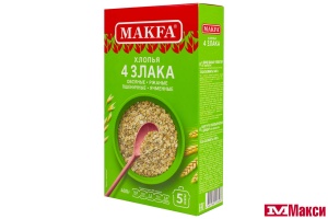 ХЛОПЬЯ "МАКФА" 4 ЗЛАКА 400Г