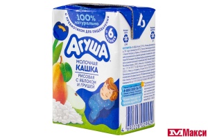 КАШКА МОЛОЧНАЯ ЖИДКАЯ "АГУША" ЗАСЫПАЙ-КА 2,7% 200МЛ ПАКЕТ (ВБД) (БЗМЖ)(рис-яблоко-груша)