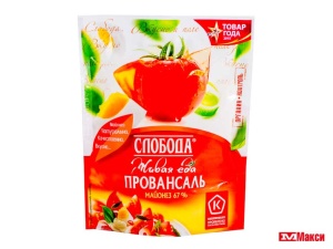 МАЙОНЕЗ "СЛОБОДА" ПРОВАНСАЛЬ 67% 100МЛ ПАКЕТ