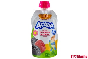 ПЮРЕ "АГУША" ФРУКТОВОЕ 90Г ПАКЕТ (ВИММ-БИЛЛЬ-ДАНН) (ДЕТСКОЕ ПИТАНИЕ)(яблоко-ежевика-малина)