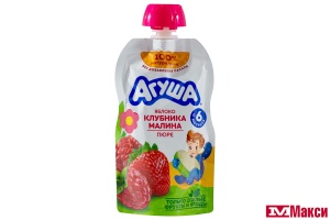 ПЮРЕ "АГУША" ФРУКТОВОЕ 90Г ПАКЕТ (ВИММ-БИЛЛЬ-ДАНН) (ДЕТСКОЕ ПИТАНИЕ)(яблоко-клубника-малина)