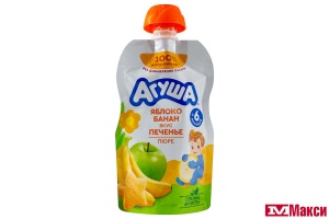 ПЮРЕ "АГУША" ФРУКТОВОЕ 90Г ПАКЕТ (ВИММ-БИЛЛЬ-ДАНН) (ДЕТСКОЕ ПИТАНИЕ)(яблоко-банан-печенье)