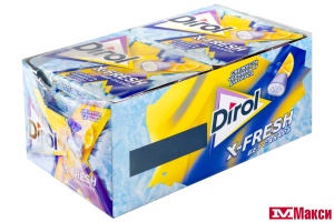 ЖЕВАТЕЛЬНАЯ РЕЗИНКА "DIROL" X-FRESH 16Г (МОН' ДЭЛИС РУСЬ)(черника и цитрусовые фрукты)