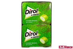 ЖЕВАТЕЛЬНАЯ РЕЗИНКА "DIROL" X-FRESH 16Г (МОН' ДЭЛИС РУСЬ)(сочное яблоко)