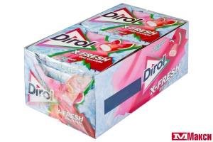 ЖЕВАТЕЛЬНАЯ РЕЗИНКА "DIROL" X-FRESH 16Г (МОН' ДЭЛИС РУСЬ)(арбузный лед)