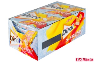 ЖЕВАТЕЛЬНАЯ РЕЗИНКА "DIROL" X-FRESH 16Г (МОН' ДЭЛИС РУСЬ)(ледяной мандарин)
