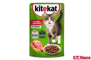 КОРМ ДЛЯ КОШЕК "КИТИКЕТ" 85Г ПАУЧ(говядина в соусе)