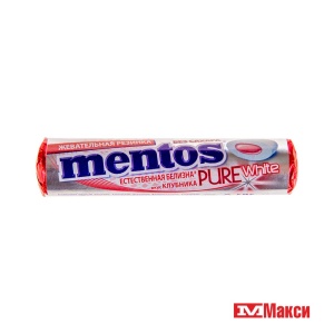 ЖЕВАТЕЛЬНАЯ РЕЗИНКА "MENTOS" РОЛЛ 15,5Г (VAN MELLE)(клубника)