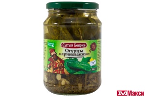 ОГУРЦЫ МАРИНОВАННЫЕ "СЫТЫЙ БОЯРИН" 680Г СТ/Б