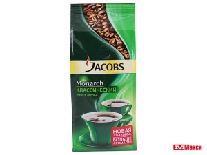 КОФЕ ЖАРЕНЫЙ В ЗЕРНАХ "MONARCH" ORIGINAL 230Г ПАКЕТ (JDE)