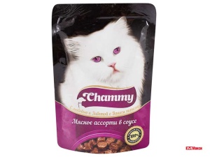 КОРМ ДЛЯ КОШЕК КОНСЕРВИРОВАННЫЙ "ЧАММИ" 85Г ПАУЧ(мясное ассорти в соусе)