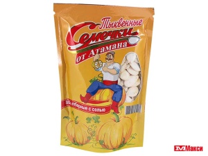 СЕМЕЧКИ ТЫКВЕННЫЕ "ОТ АТАМАНА" ОТБОРНЫЕ С СОЛЬЮ 80Г