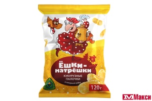 КУКУРУЗНЫЕ ПАЛОЧКИ В САХАРНОЙ ПУДРЕ "ЁШКИ-МАТРЁШКИ" 120Г