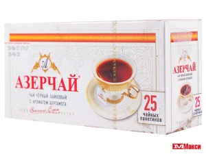 ЧАЙ "АЗЕРЧАЙ" ЧЕРНЫЙ С АРОМАТОМ БЕРГАМОТА 25 ПАКЕТИКОВ
