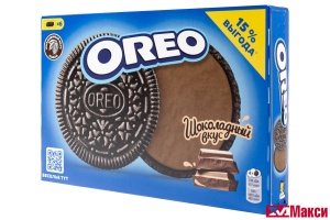 ПЕЧЕНЬЕ-СЭНДВИЧ САХАРНОЕ "OREO" ВКУС ШОКОЛАДА 228Г (МОН' ДЭЛИС РУСЬ)