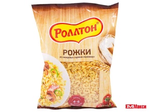 МАКАРОННЫЕ ИЗДЕЛИЯ "РОЛЛТОН" РОЖКИ 400Г