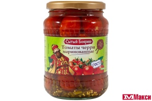ТОМАТЫ-ЧЕРРИ МАРИНОВАННЫЕ "СЫТЫЙ БОЯРИН" 720МЛ СТ/Б