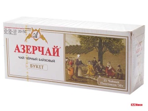 ЧАЙ "АЗЕРЧАЙ" БУКЕТ ЧЕРНЫЙ 25 ПАКЕТИКОВ 