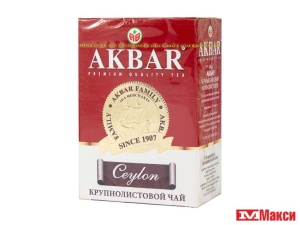 ЧАЙ "АКБАР" ЦЕЙЛОН ЧЕРНЫЙ КРУПНЫЙ ЛИСТ 100Г (AKBAR)