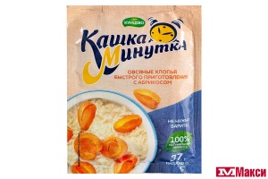 ХЛОПЬЯ ОВСЯНЫЕ БЫСТРОГО ПРИГОТОВЛЕНИЯ "КАШКА МИНУТКА" 37Г(с абрикосом)