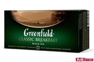 ЧАЙ "GREENFIELD" КЛАССИК БРЕКФАСТ ЧЕРНЫЙ 25 ПАКЕТИКОВ (ОРИМИ-ТРЭЙД)