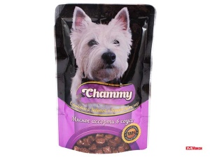 КОРМ ДЛЯ СОБАК "ЧАММИ" 85Г ПАУЧ(мясное ассорти в соусе)