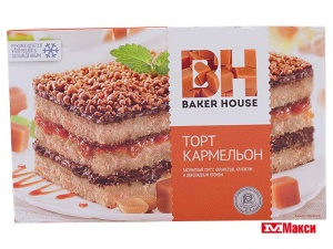 ТОРТ  "BAKER HOUSE" КАРМЕЛЬОН БИСКВИТНЫЙ 350Г (РАМЕНСКИЙ КК)
