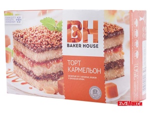 ТОРТ  "BAKER HOUSE" КАРМЕЛЬОН БИСКВИТНЫЙ 350Г (РАМЕНСКИЙ КК)