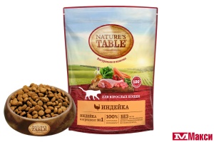 КОРМ Д/КОШЕК "NATURE'S TABLE" СУХОЙ ДЛЯ ВЗРОСЛЫХ КОШЕК 650Г В АССОРТ.(индейка)