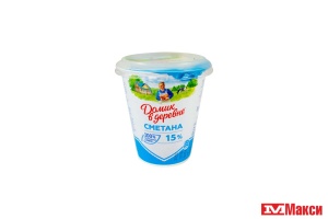 СМЕТАНА "ДОМИК В ДЕРЕВНЕ" 15% 300Г (ВБД) (БЗМЖ)