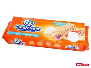 ВАФЛИ "СЛАДОНЕЖ" СО СЛИВОЧНЫМ КРЕМОМ 270Г