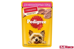 КОРМ Д/СОБАК "ПЕДИГРИ" ДЛЯ СОБАК МИНИ ПОРОД 80Г (паштет с говядиной)