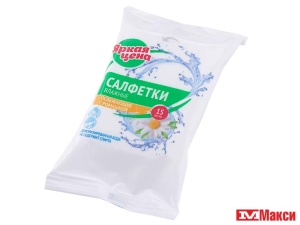 САЛФЕТКИ ВЛАЖНЫЕ В АССОРТИМЕНТЕ 15ШТ (ЯРКАЯ ЦЕНА) (ромашка)