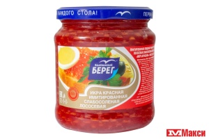 ИКРА "КРАСНАЯ" ЛОСОСЕВАЯ ИМИТИРОВАННАЯ 480Г СТ/Б (БАЛТИЙСКИЙ БЕРЕГ)