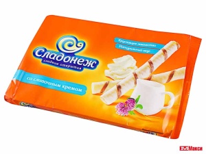 ВАФЕЛЬНЫЕ ТРУБОЧКИ СО СЛИВОЧНЫМ КРЕМОМ 175Г (СЛАДОНЕЖ)