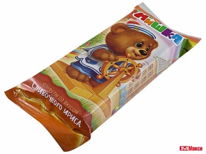 ШОКОЛАДНЫЕ ВАФЕЛЬНЫЕ КОНФЕТЫ "ОЗОРНОЙ МИШКА" СО ВКУСОМ СЛИВОЧНОГО ИРИСА (СОРМОВСКАЯ КФ)