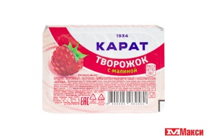 ПРОДУКТ ТВОРОЖНЫЙ "ТВОРОЖОК" ФРУКТОВЫЙ 9% 100Г (КАРАТ) (БЗМЖ)(малина)