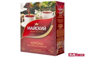 ЧАЙ "КОРОНА РОССИЙСКОЙ ИМПЕРИИ" ЦЕЙЛОНСКИЙ ЧЕРНЫЙ 100 ПАКЕТИКОВ С ЯРЛЫЧКАМИ (МАЙ)