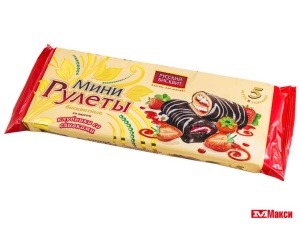 МИНИ-РУЛЕТЫ "РУССКИЙ БИСКВИТ" 175Г(клубника со сливками)