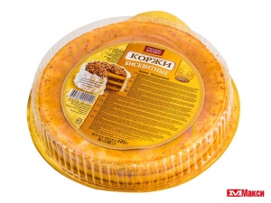 ЗАГОТОВКИ ДЛЯ ТОРТОВ БИСКВИТНЫЕ В АССОРТИМЕНТЕ 400Г (РУССКИЙ БИСКВИТ)(светлый)