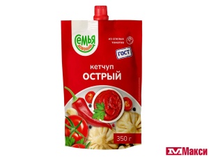 КЕТЧУП "СЕМЬЯ ДОВОЛЬНА" ОСТРЫЙ 350Г ПАКЕТ 